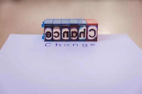 Stamp with Chance versus Change Stock Photos
