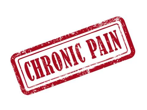 Stamp chronic pain in red Stock Illustration