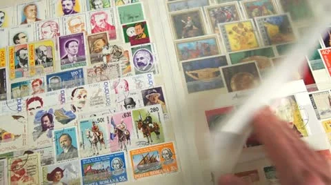Stamp Collection 2 Stock Footage 10881036