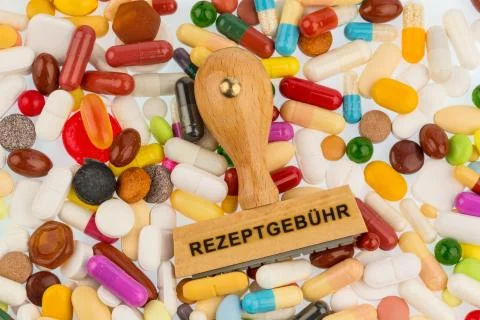 Stamp on colorful tablets Stock Photos