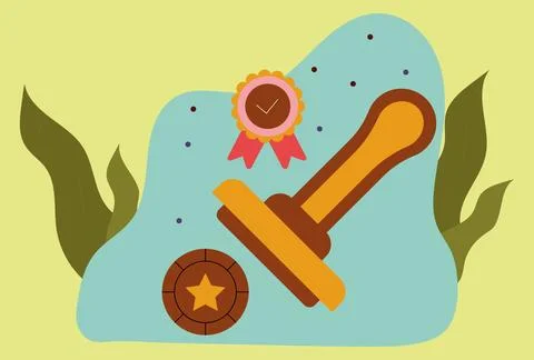 Stamp Concept Illustration Vector Style Illustration Stock Illustration