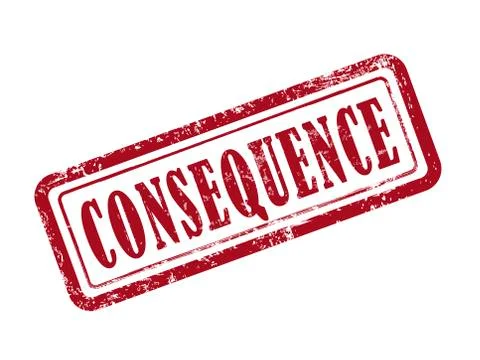 Stamp consequence in red Stock Illustration