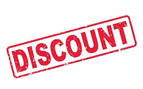 Stamp discount with red text on white Ilustração Stock