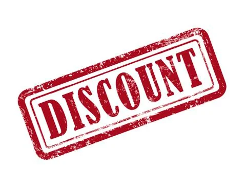 Stamp discount in red text on white Ilustração Stock