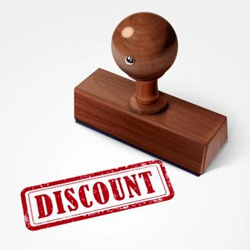 Stamp discount in red text on white Ilustração Stock