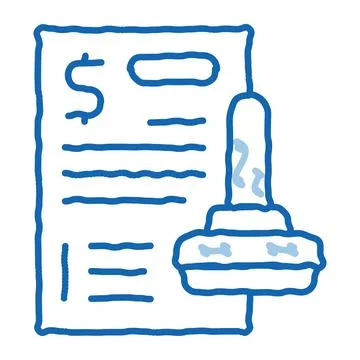 Stamp Document doodle icon hand drawn illustration Stock Illustration