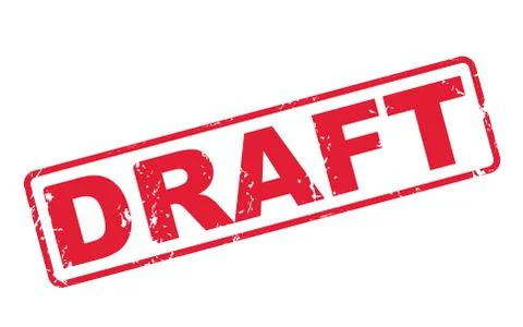 Stamp draft with red text on white イラスト素材