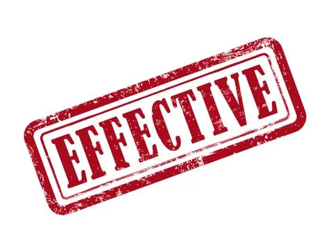 Stamp effective in red Stock Illustration