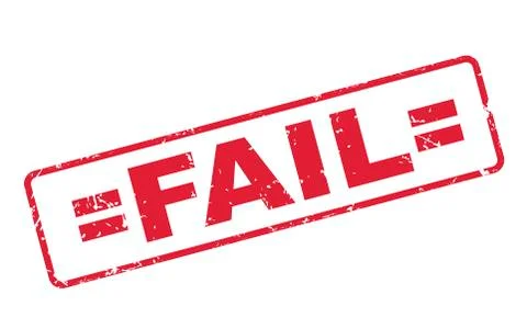 Stamp fail with red text on white Stock Illustration