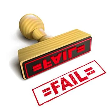 Stamp fail with red text on white Stock Illustration