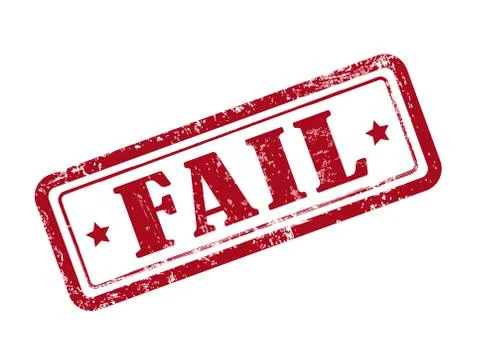 Stamp fail in red text on white Stock Illustration
