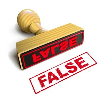Stamp false with red text on white Stock Illustration