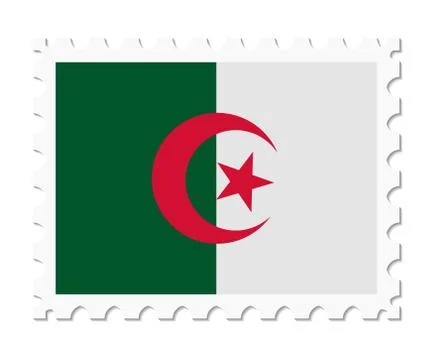 Stamp flag algeria Illustrazione stock