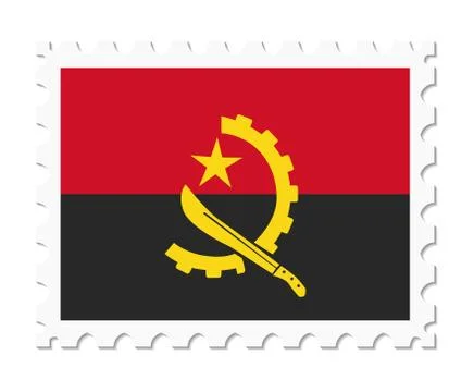Stamp flag angola 스톡 일러스트