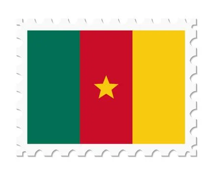 Stamp flag cameroon Stock Illustration