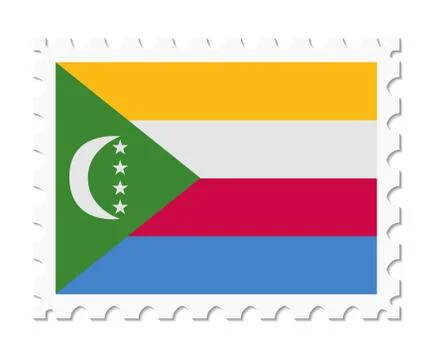 Stamp flag comoros 스톡 일러스트