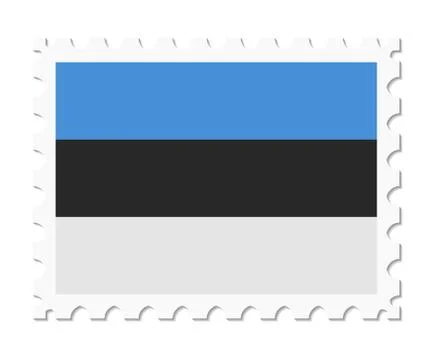 Stamp flag estonia Stock Illustration