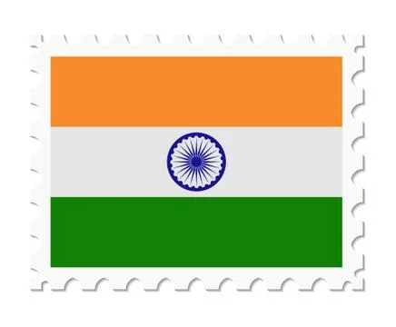 Stamp flag india Ilustração Stock