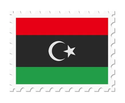 Stamp flag libya 스톡 일러스트