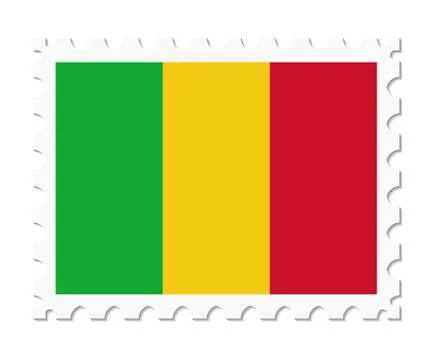 Stamp flag mali Ilustração Stock