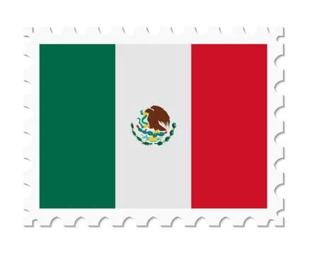 Stamp flag mexico Stock-Illustration