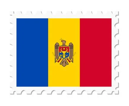 Stamp flag moldova Stock Illustration