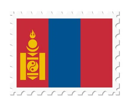 Stamp flag mongolia イラスト素材