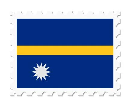 Stamp flag nauru Stock Illustration