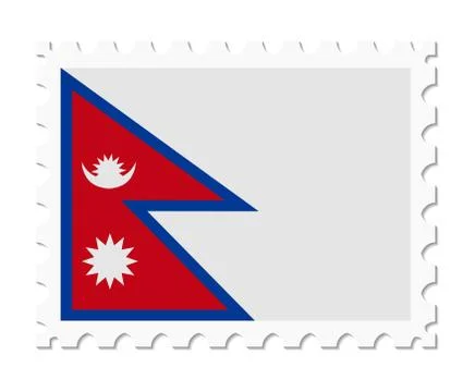 Stamp flag nepal Stock Illustration