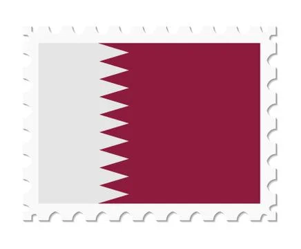 Stamp flag qatar 스톡 일러스트