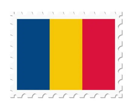 Stamp flag romania イラスト素材