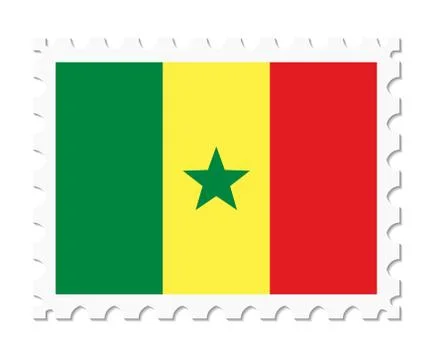 Stamp flag senegal 스톡 일러스트