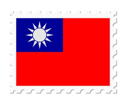 Stamp flag taiwan Stock Illustration