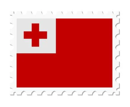 Stamp flag tonga Stock Illustration