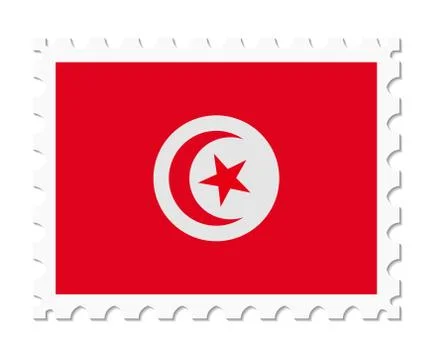 Stamp flag tunisia 스톡 일러스트