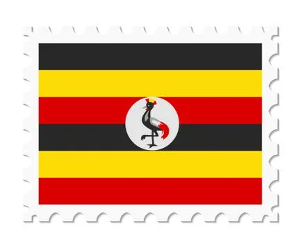 Stamp flag uganda Stock Illustration
