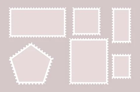 Stamp frame collection on pastel background. Vector illustration Stock Illustration