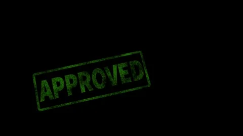 Stamp into the frame printing "APPROVED" with alpha channel Stock Footage 88810740
