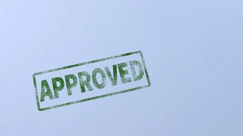 Stamp into the frame printing "APPROVED" Stock Footage 88810838