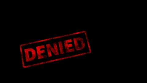 Stamp into the frame printing "DENIED" with alpha channel Stock Footage 88810745