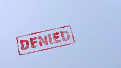 Stamp into the frame printing "DENIED" Stock Footage 88810854