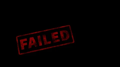 Stamp into the frame printing "FAILED" with alpha channel Stock Footage 88810747