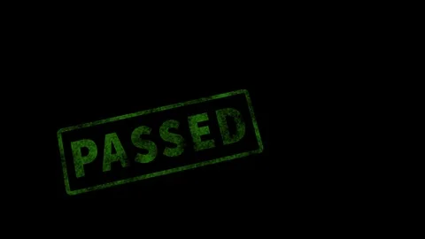 Stamp into the frame printing "PASSED" with alpha channel Stock Footage 88810790