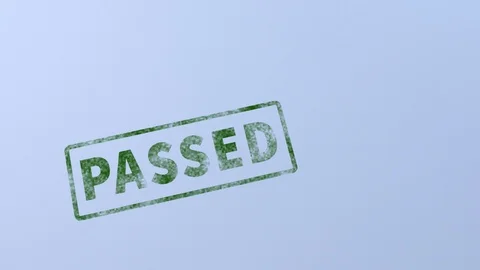 Stamp into the frame printing "PASSED" Stock Footage 88810880
