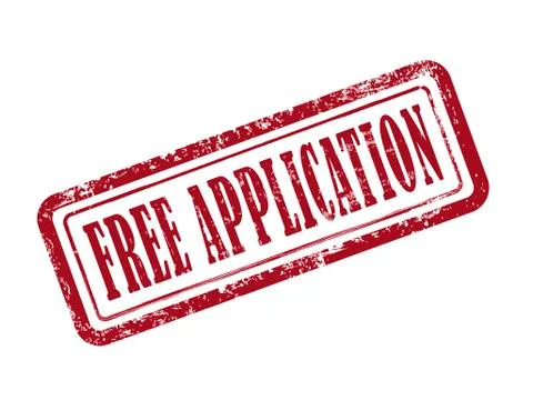 Stamp free application in red 스톡 일러스트