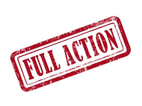 Stamp full action in red Stock Illustration