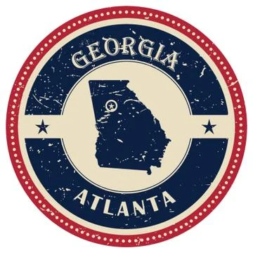 Stamp of Georgia state Illustrazione stock