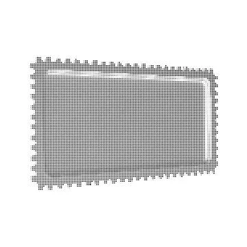 Stamp halftone graphic, perforated edges, postal symbol, isolated on white. Stock Illustration