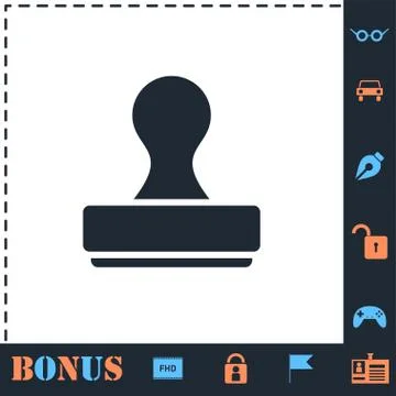 Stamp icon flat Illustrazione stock