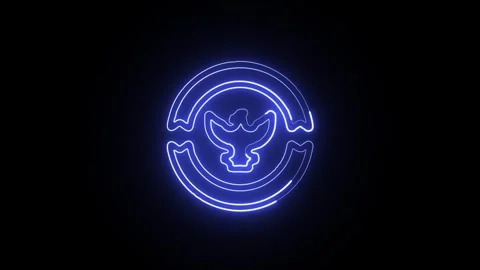 Stamp Icon Isolated on Black Background, Neon Approval Line Motion Graphic .. Vídeo Stock 327667307